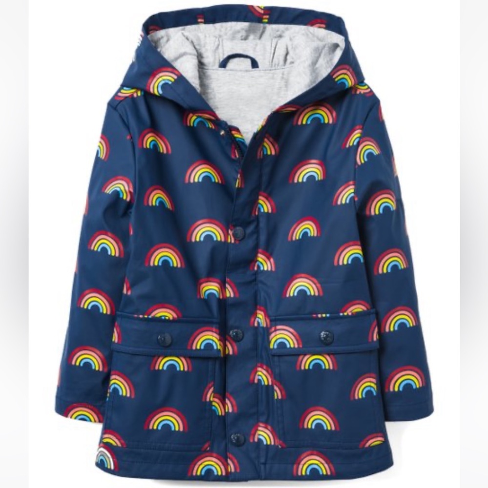 Gymboree Navy Rainbow Hooded Raincoat